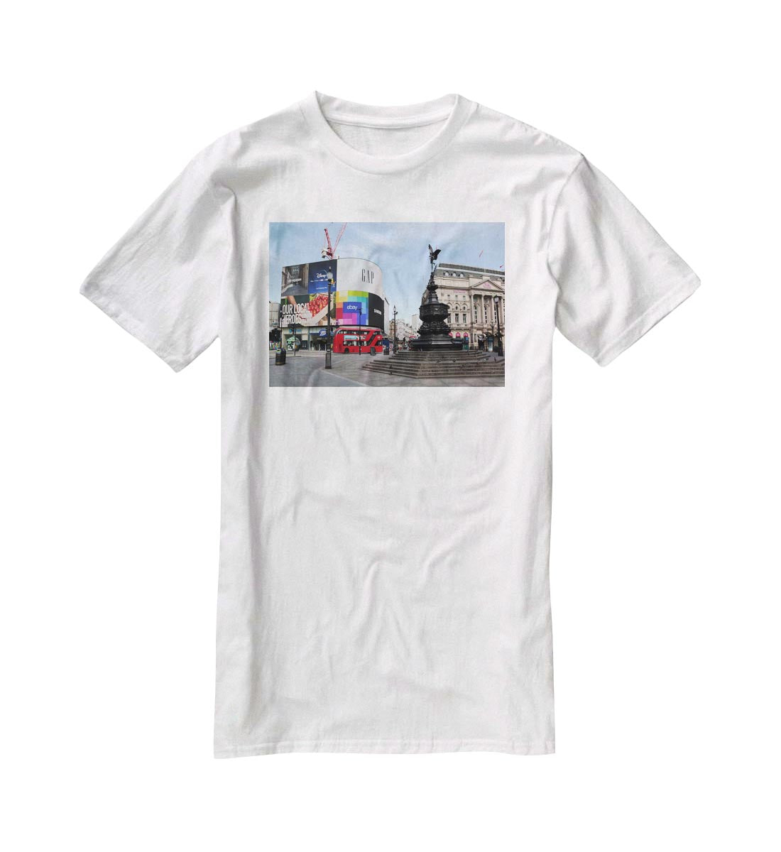Empty Piccadilly Circus London under Lockdown 2020 T-Shirt - Canvas Art Rocks - 5