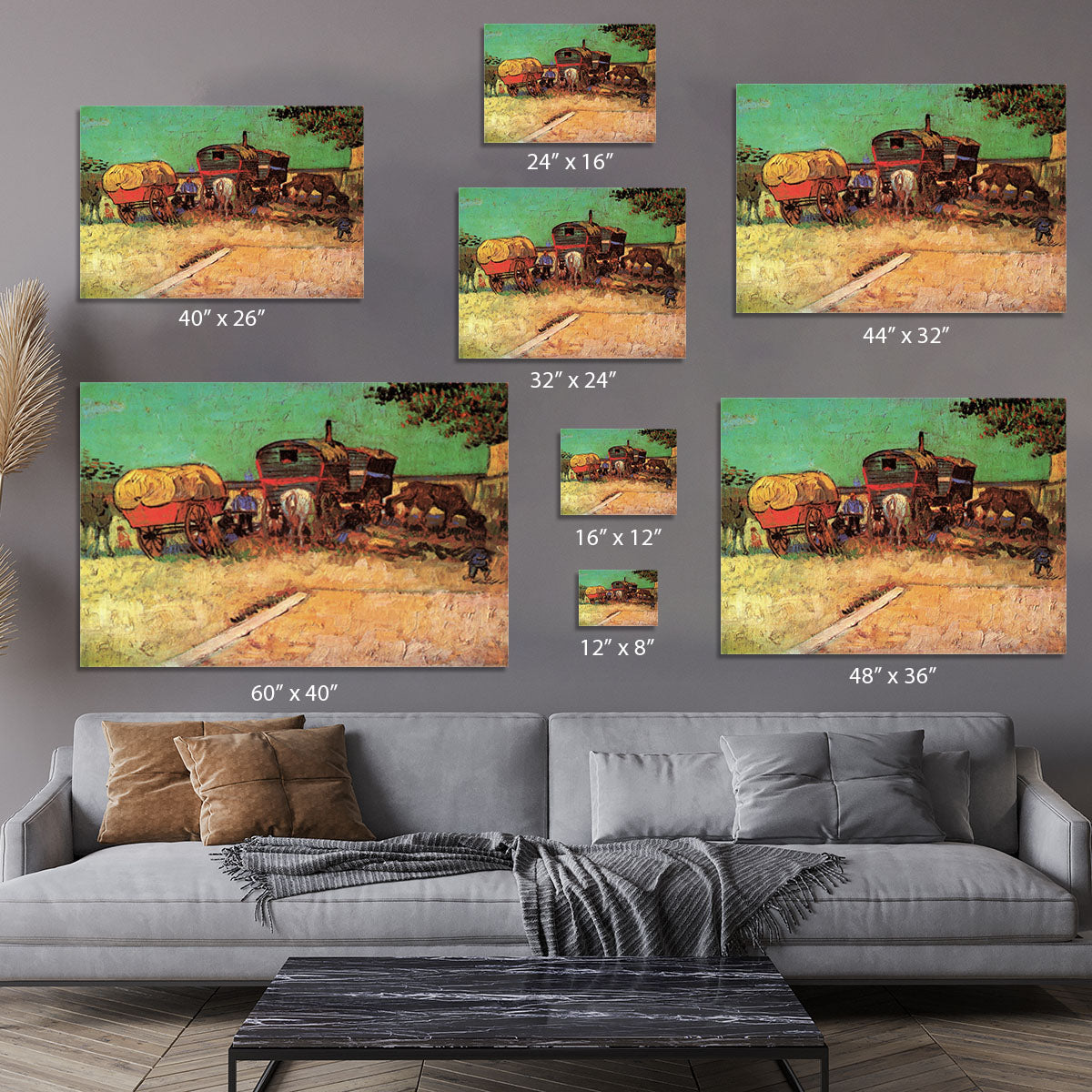 Encampment of Gypsies with Caravans by Van Gogh Canvas Print or Poster - Canvas Art Rocks - 7