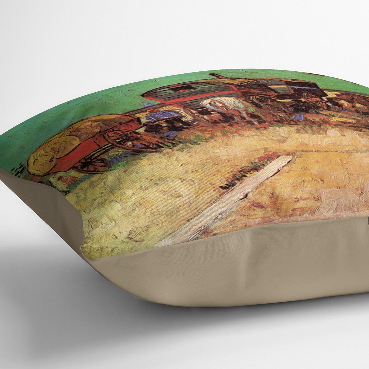 Encampment of Gypsies with Caravans by Van Gogh Cushion