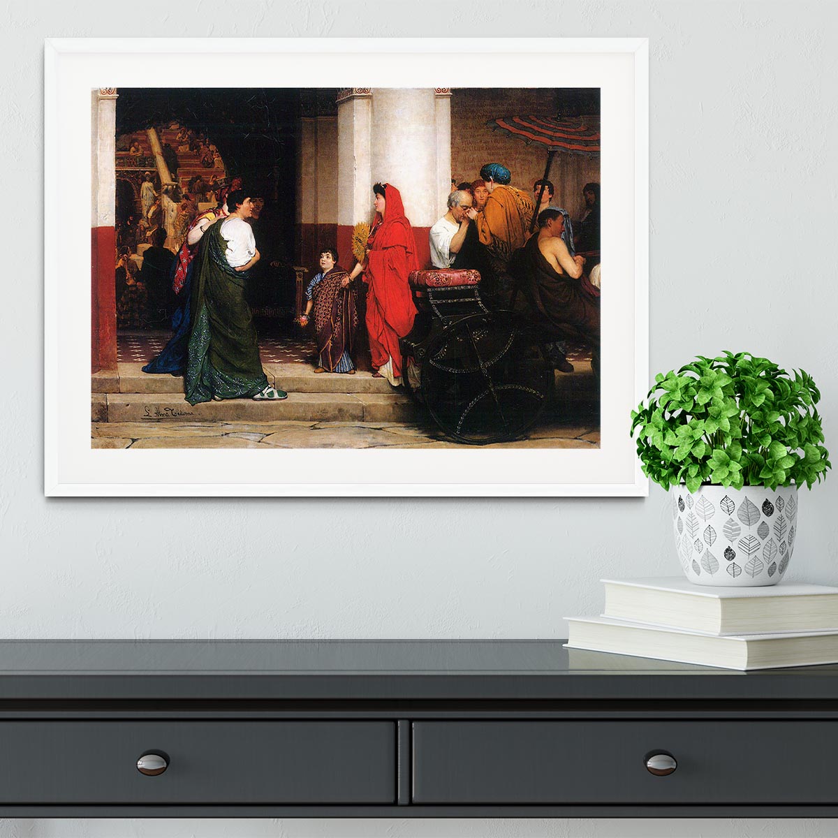 Entrance to a Roman theater by Alma Tadema Framed Print - Canvas Art Rocks - 5