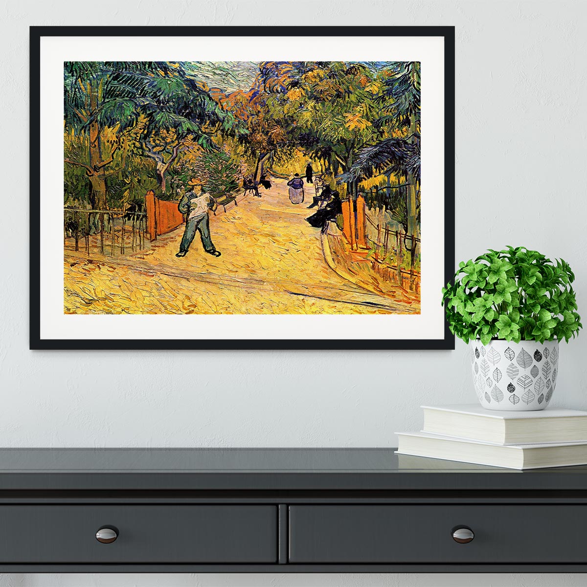 Entrance to the Public Park in Arles by Van Gogh Framed Print - Canvas Art Rocks - 1