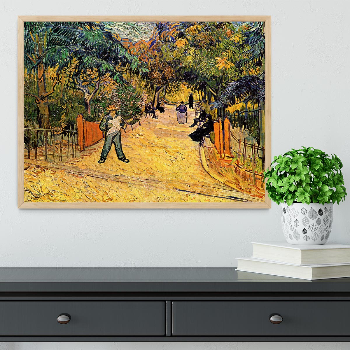 Entrance to the Public Park in Arles by Van Gogh Framed Print - Canvas Art Rocks - 4