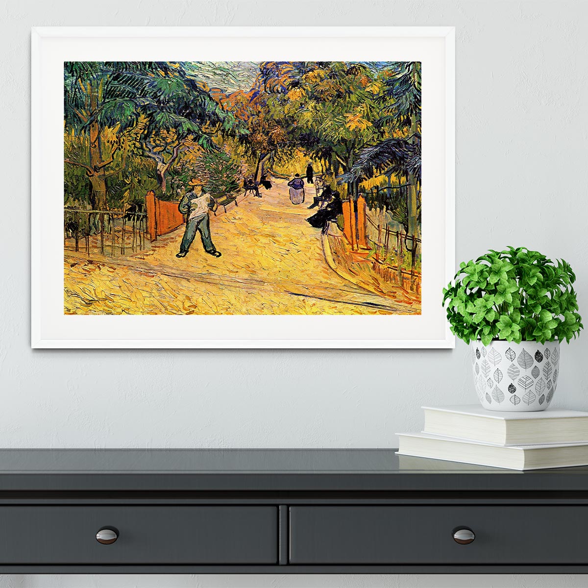 Entrance to the Public Park in Arles by Van Gogh Framed Print - Canvas Art Rocks - 5