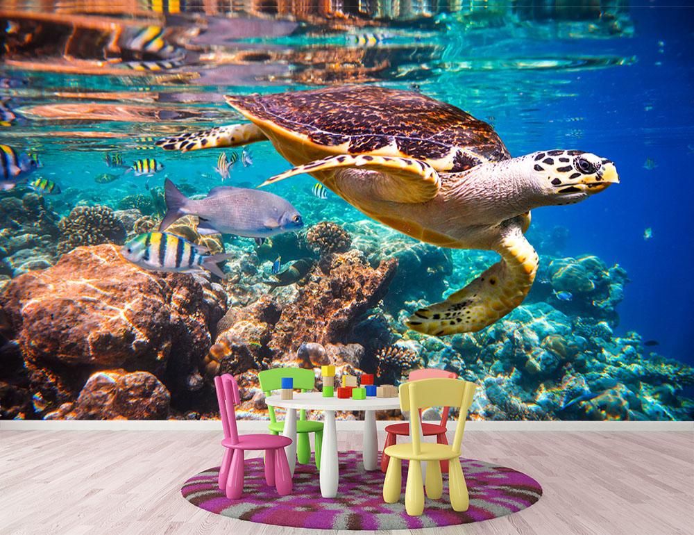 Eretmochelys imbricata Wall Mural Wallpaper - Canvas Art Rocks - 2