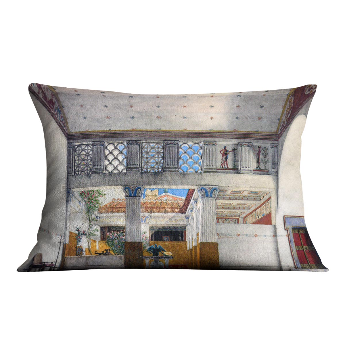 Establishment of Caius Martius house by Alma Tadema Cushion - Canvas Art Rocks - 4