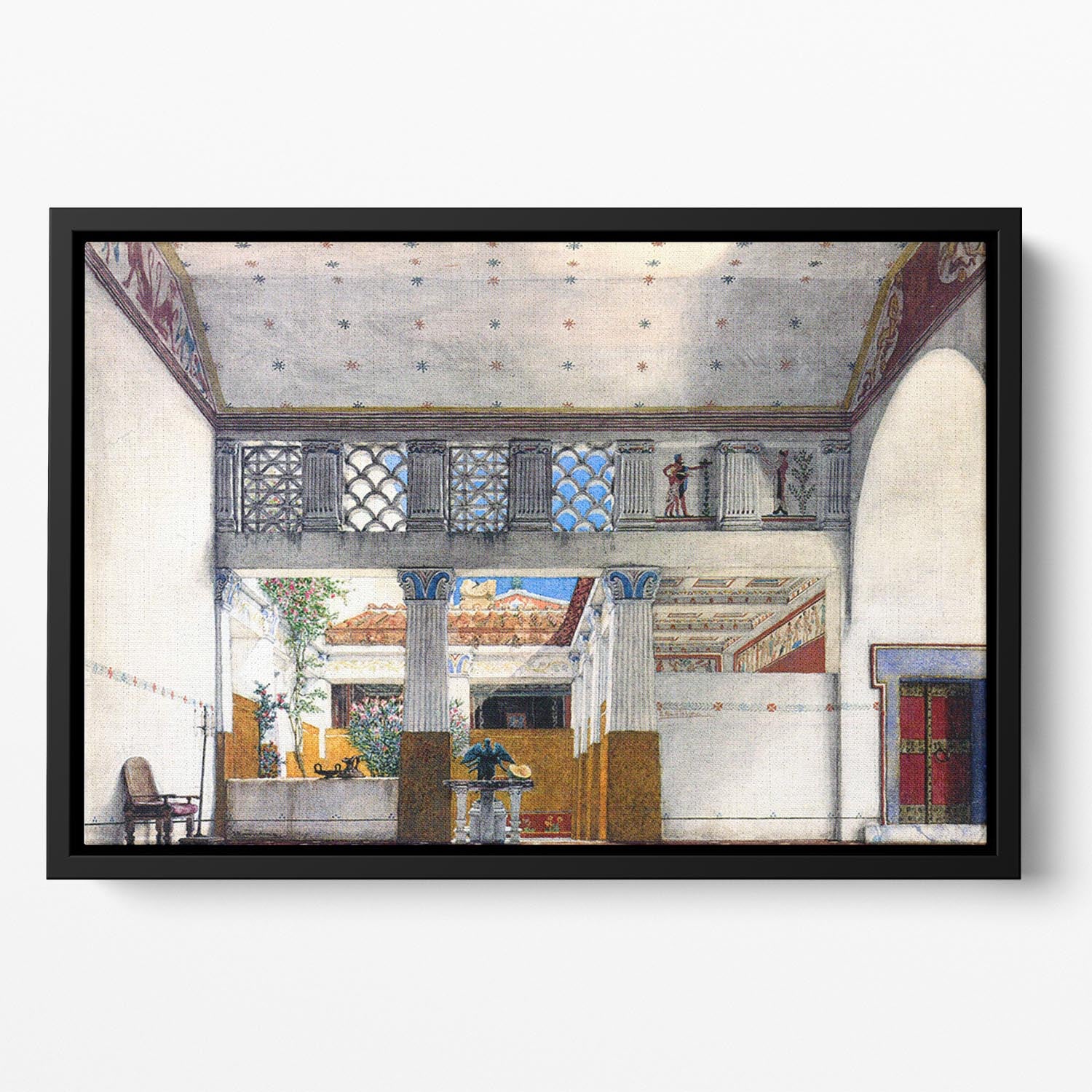 Establishment of Caius Martius house by Alma Tadema Floating Framed Canvas - Canvas Art Rocks - 2