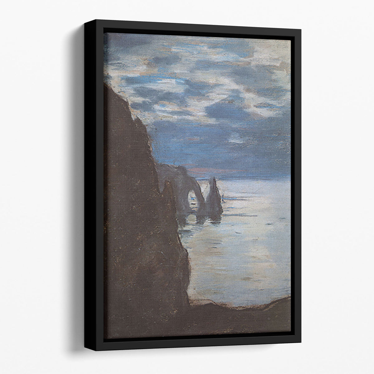 Etretat by Monet Floating Framed Canvas | Canvas Art Rocks