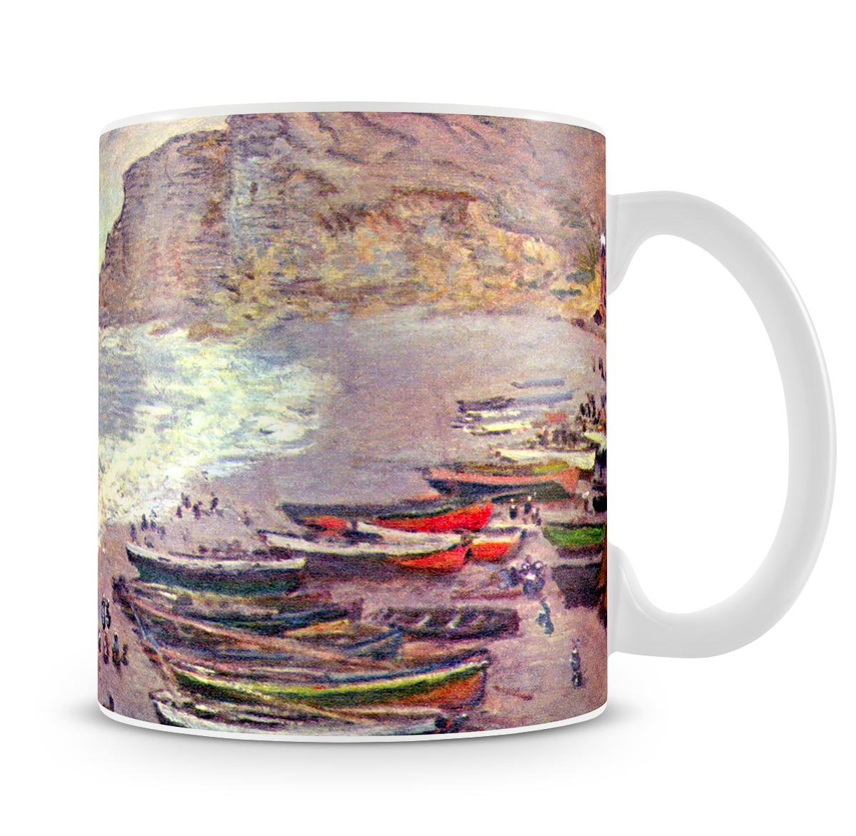 Etretat the beach and La Porte d'Amont by Monet Mug - Canvas Art Rocks - 4