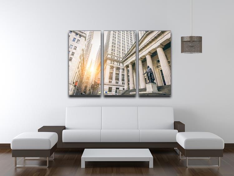 Facade of the Federal Hall 3 Split Panel Canvas Print - Canvas Art Rocks - 3