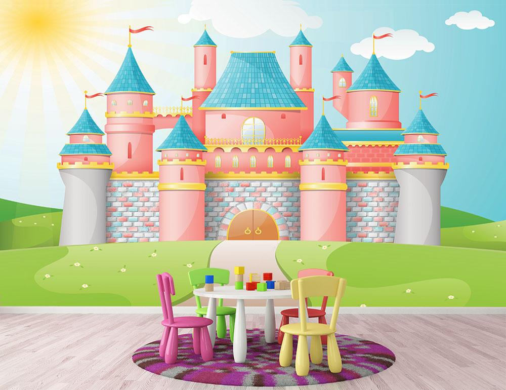 FairyTale castle illustration Wall Mural Wallpaper - Canvas Art Rocks - 2