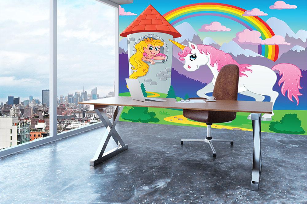 Fairy tale unicorn Wall Mural Wallpaper - Canvas Art Rocks - 3