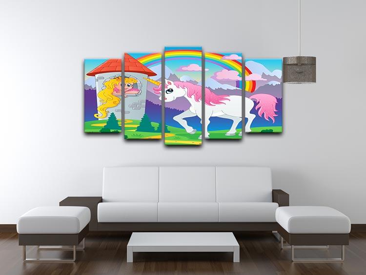 Fairy tale unicorn theme 5 Split Panel Canvas - Canvas Art Rocks - 3