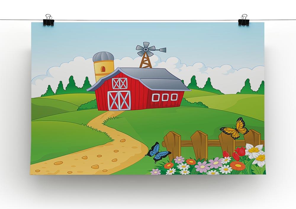 Farm cartoon background Canvas Print or Poster - Canvas Art Rocks - 2
