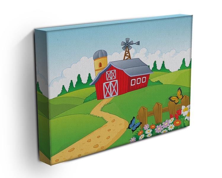 Farm cartoon background Canvas Print or Poster - Canvas Art Rocks - 3