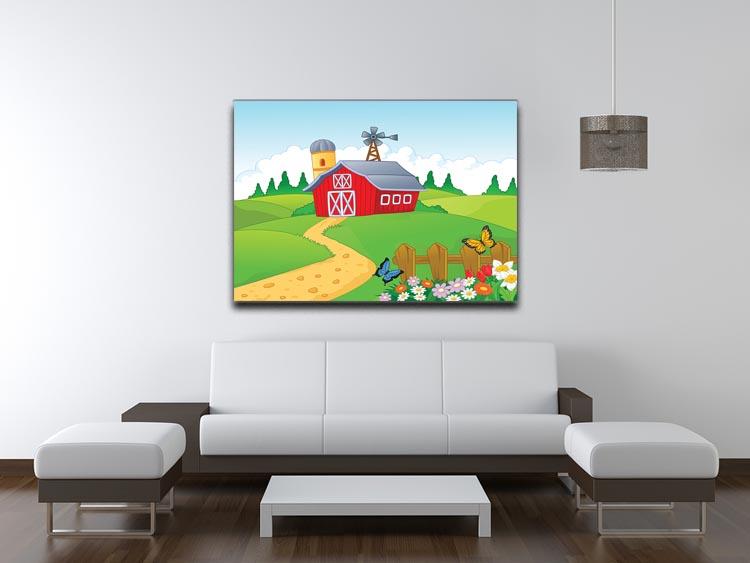Farm cartoon background Canvas Print or Poster - Canvas Art Rocks - 4