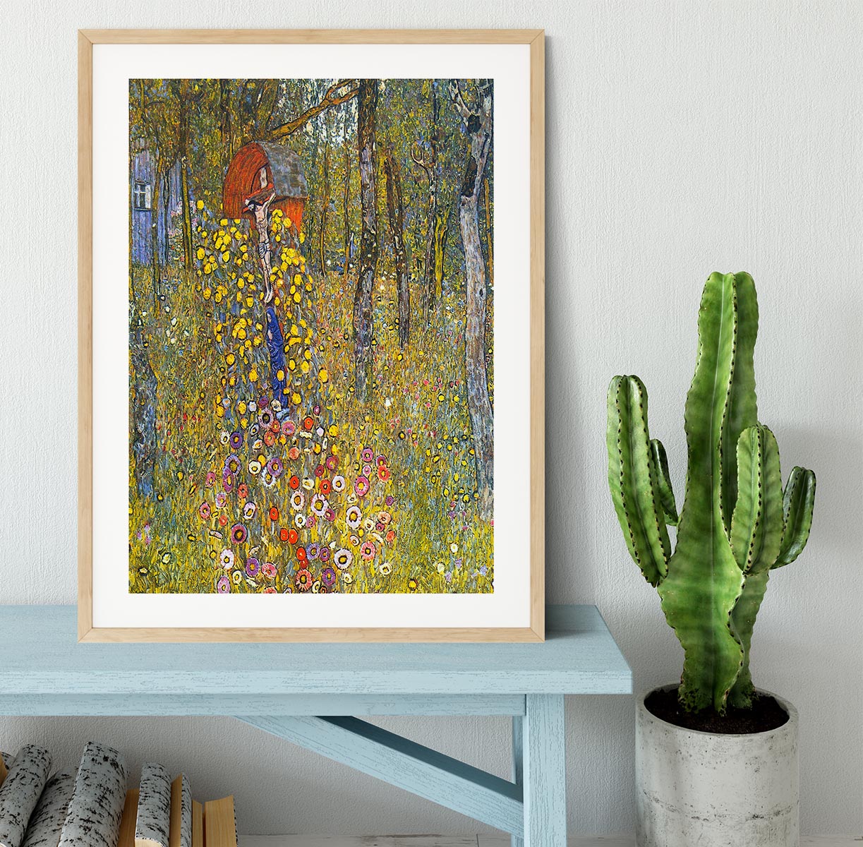 Farmers garden with crucifix by Klimt Framed Print - Canvas Art Rocks - 3