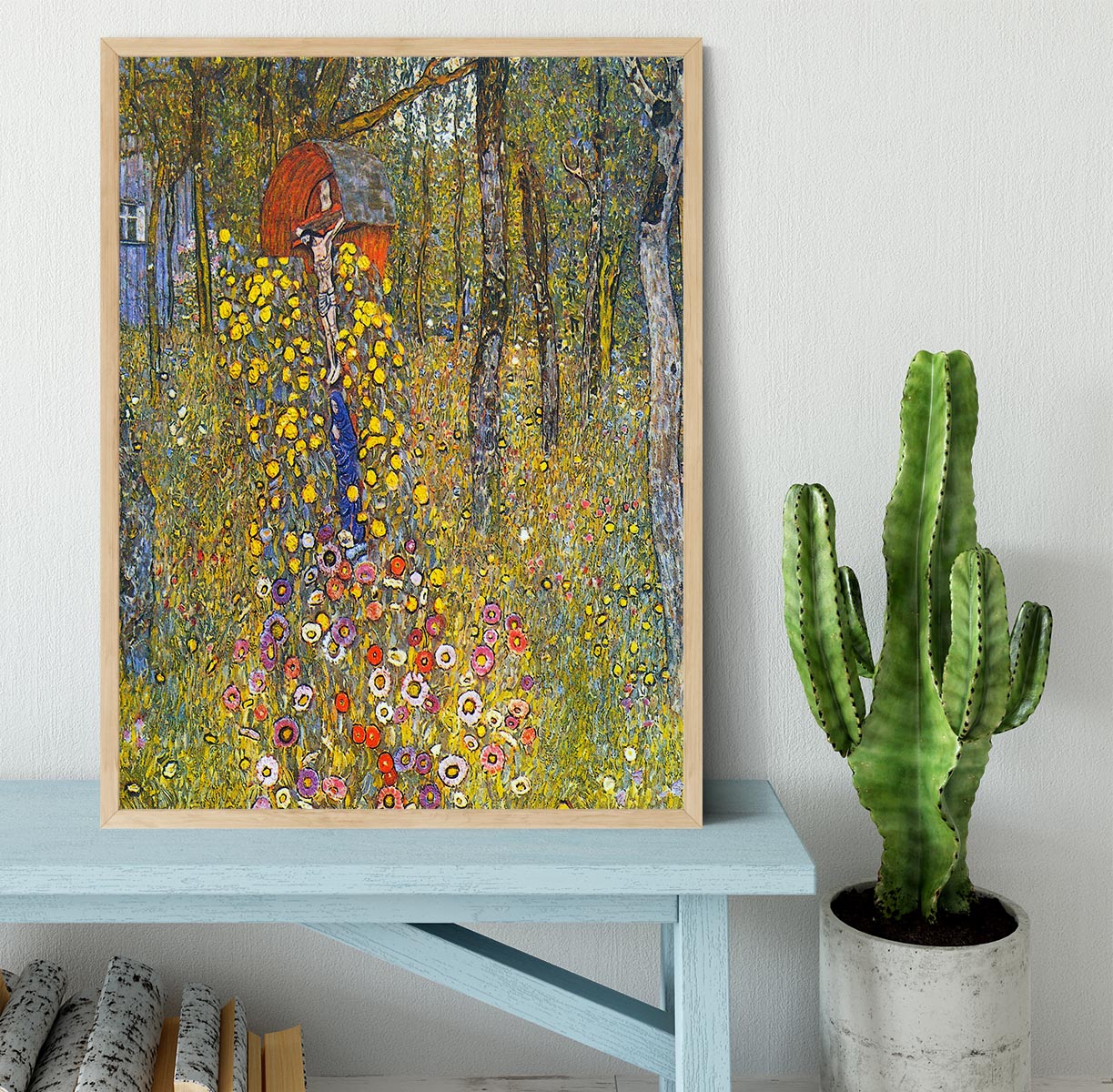 Farmers garden with crucifix by Klimt Framed Print - Canvas Art Rocks - 4