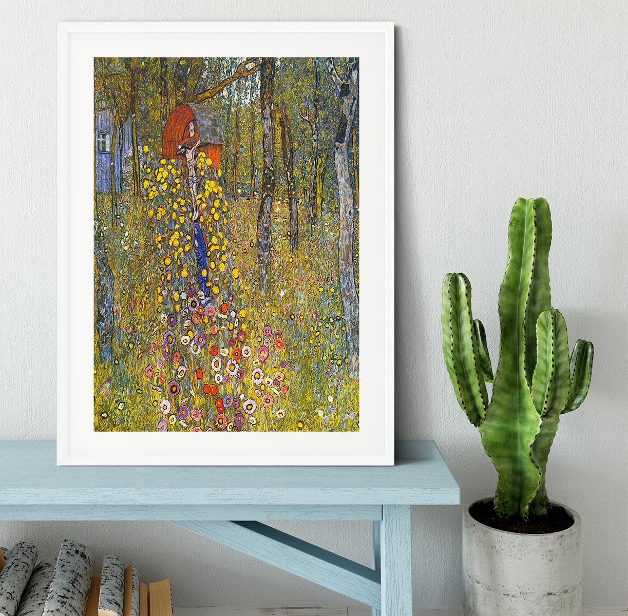 Farmers garden with crucifix by Klimt Framed Print - Canvas Art Rocks - 5