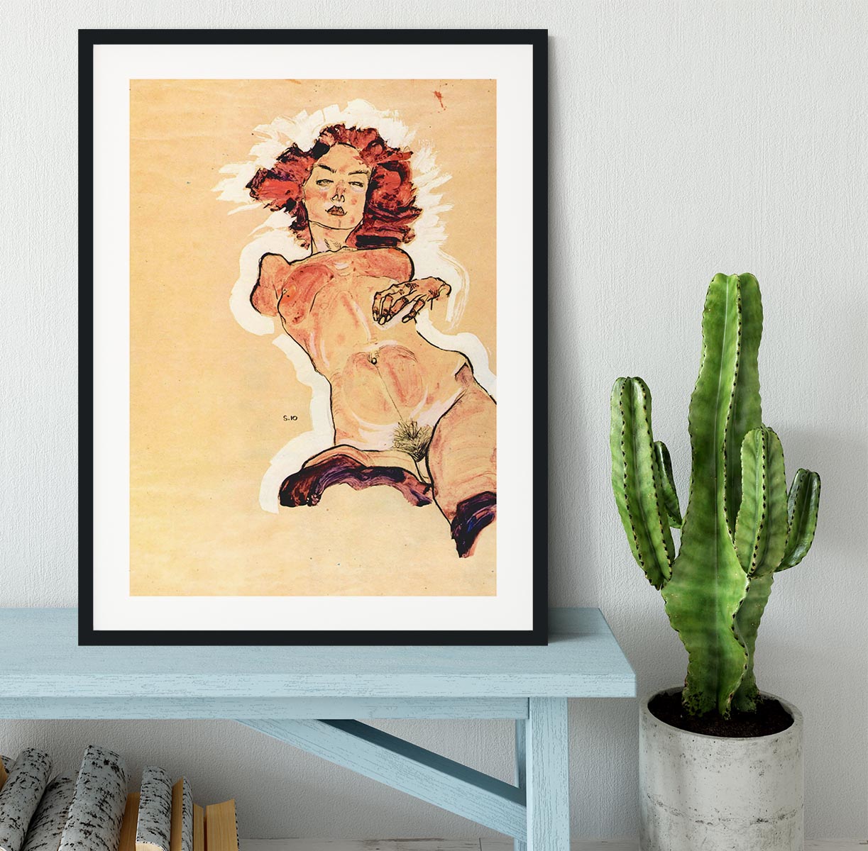 Female Act by Egon Schiele Framed Print - Canvas Art Rocks - 1