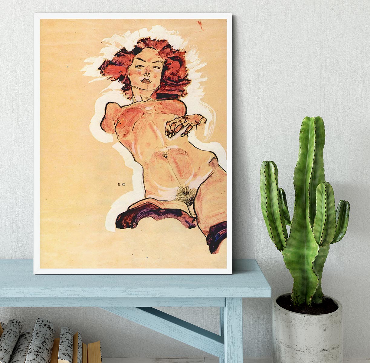 Female Act by Egon Schiele Framed Print - Canvas Art Rocks -6