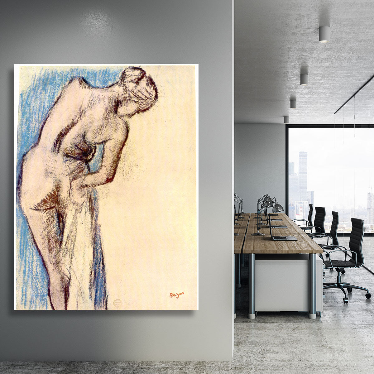 Female after the bath by Degas Canvas Print or Poster - Canvas Art Rocks - 3