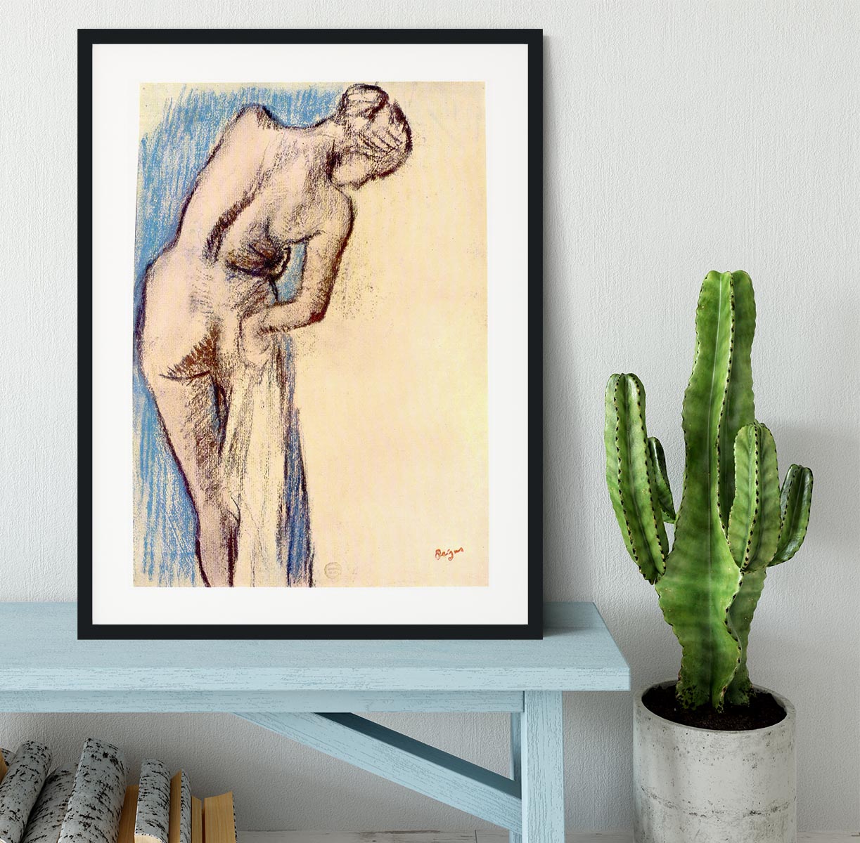 Female after the bath by Degas Framed Print - Canvas Art Rocks - 1