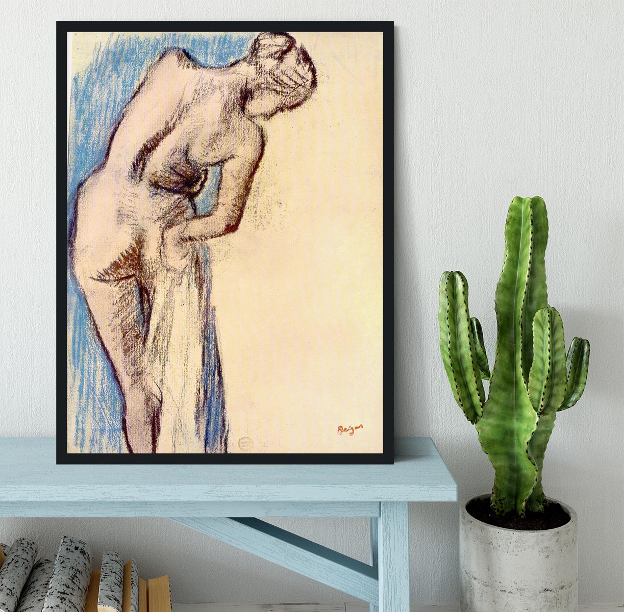 Female after the bath by Degas Framed Print - Canvas Art Rocks - 2