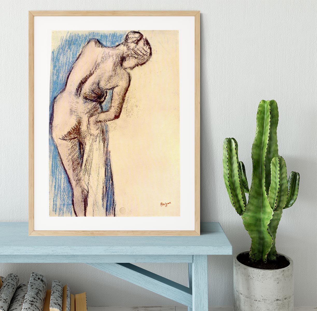 Female after the bath by Degas Framed Print - Canvas Art Rocks - 3