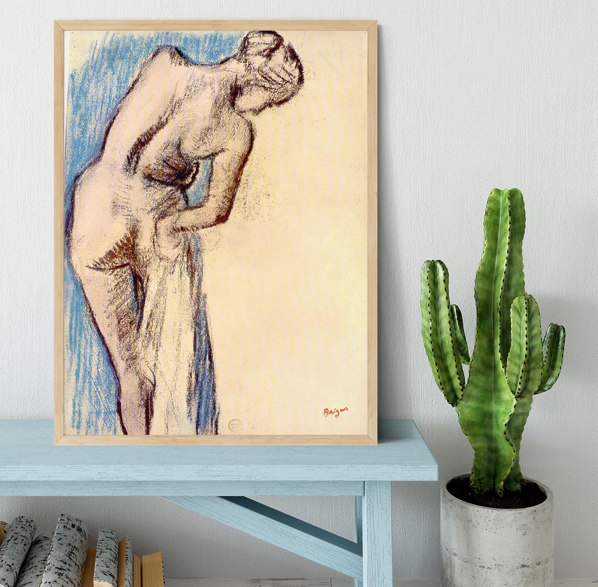 Female after the bath by Degas Framed Print - Canvas Art Rocks - 4