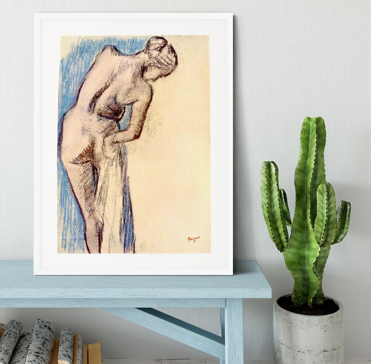 Female after the bath by Degas Framed Print - Canvas Art Rocks - 5