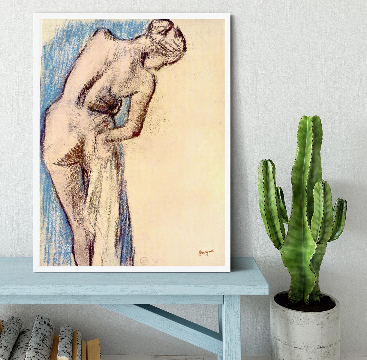 Female after the bath by Degas Framed Print - Canvas Art Rocks -6
