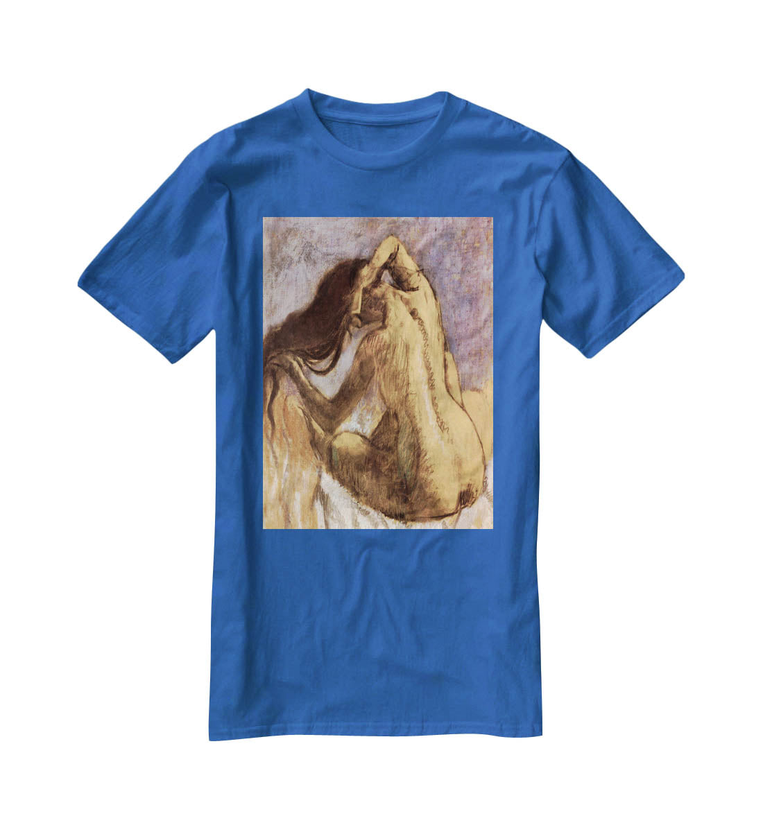 Female combing hair by Degas T-Shirt - Canvas Art Rocks - 2
