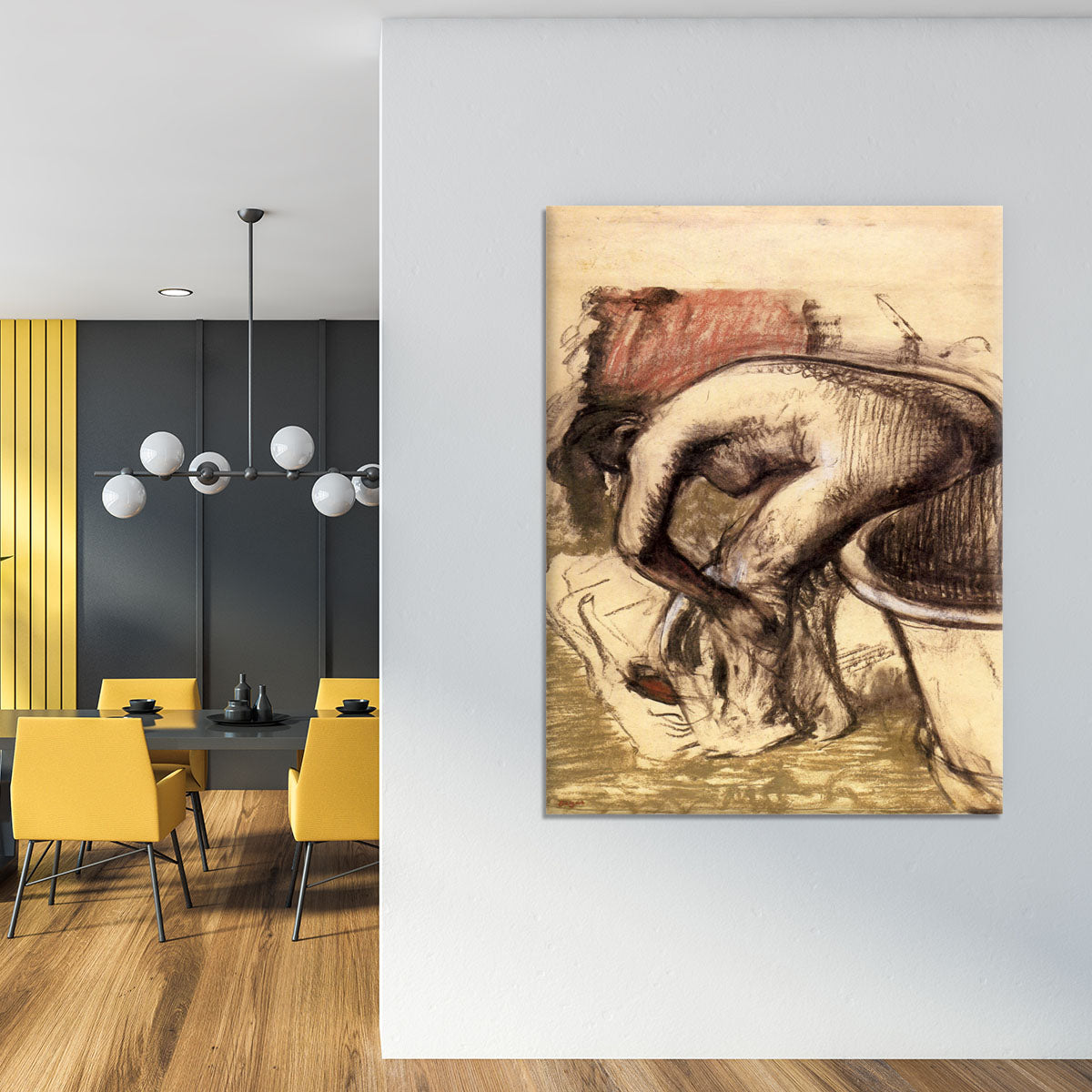 Female on the tub edge her legs drying 1 by Degas Canvas Print or Poster - Canvas Art Rocks - 4