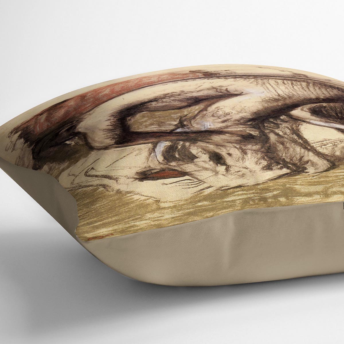 Female on the tub edge her legs drying 1 by Degas Cushion