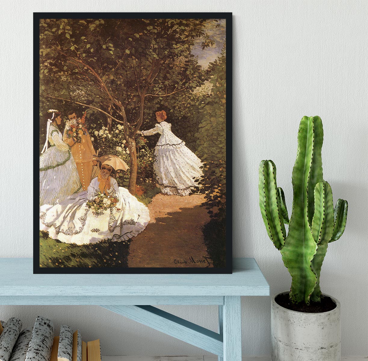 Femmes au jardin 1867 by Monet Framed Print - Canvas Art Rocks - 2