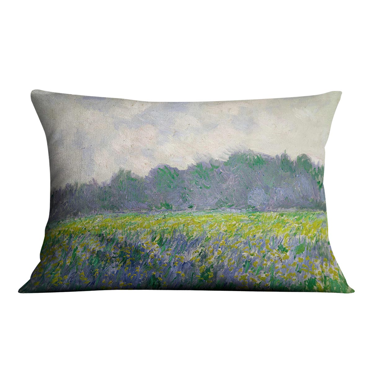 Field of Yellow Irises by Monet Cushion