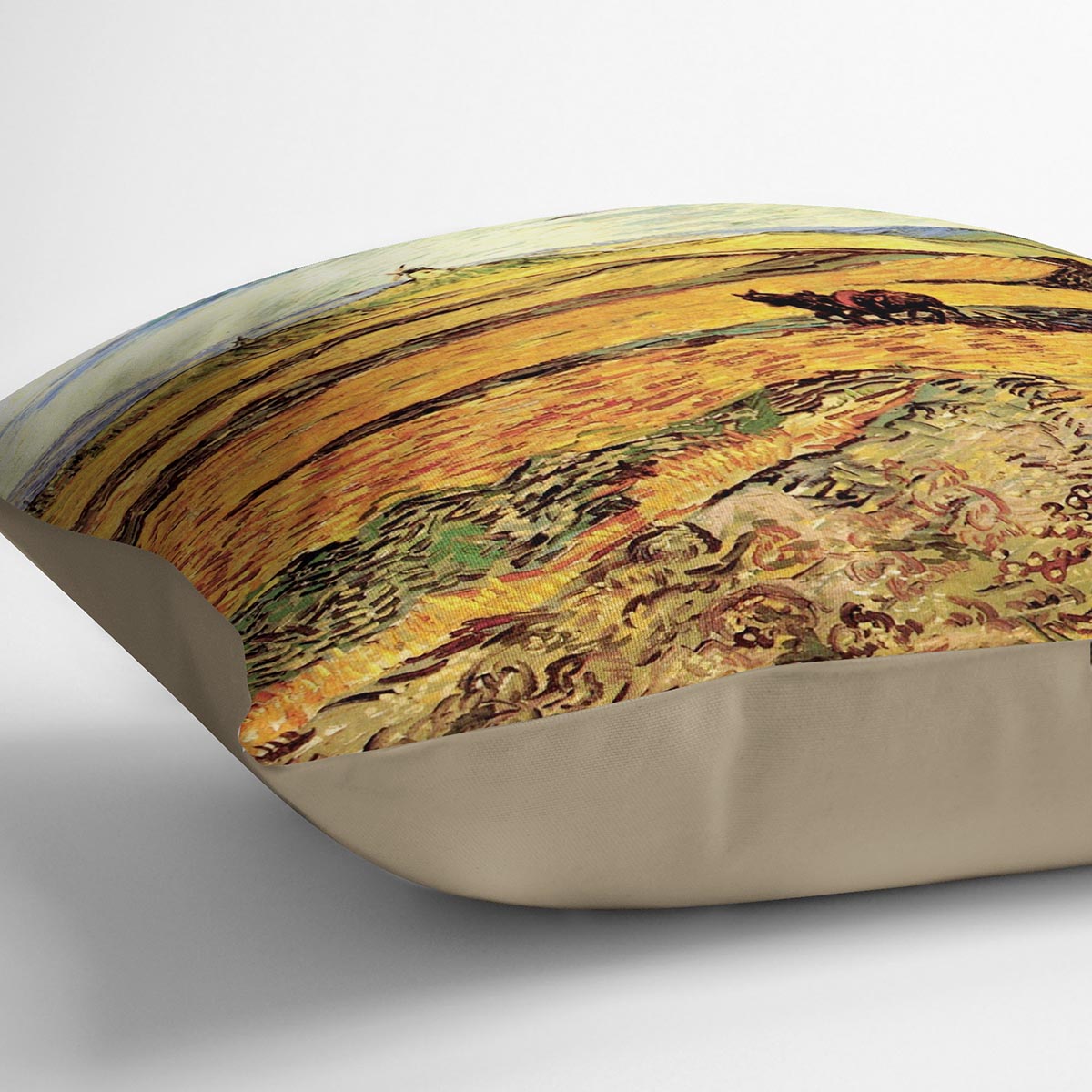 Field with Ploughman and Mill by Van Gogh Cushion