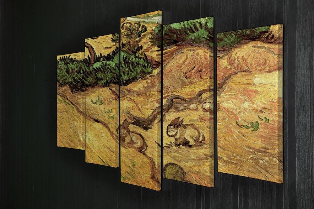Field with Two Rabbits by Van Gogh 5 Split Panel Canvas - Canvas Art Rocks - 2
