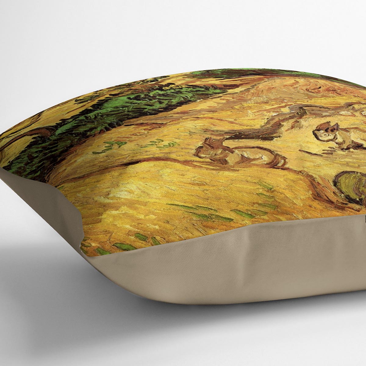 Field with Two Rabbits by Van Gogh Cushion