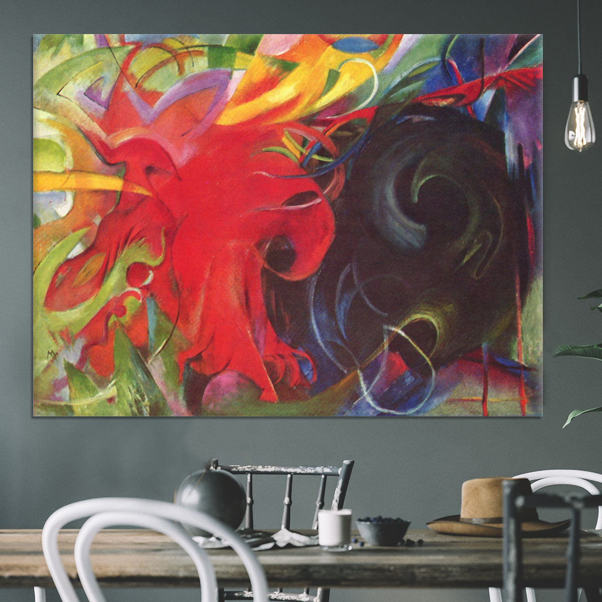Fighting forms by Franz Marc Canvas Print or Poster - Canvas Art Rocks - 3