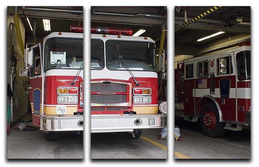 Fire Truck 3 Split Panel Canvas Print - Canvas Art Rocks - 1
