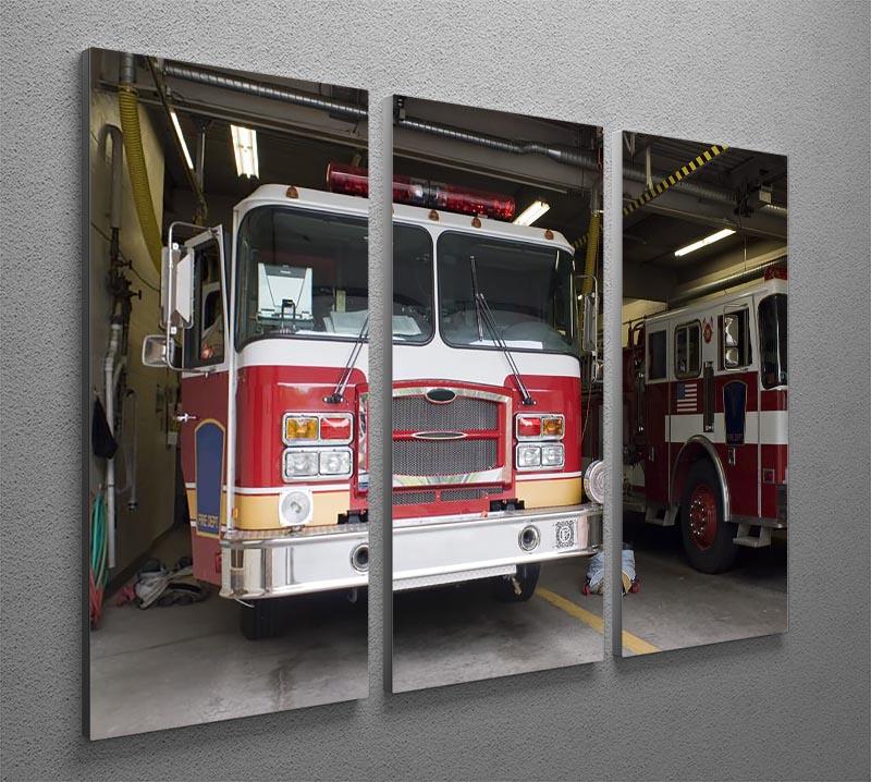 Fire Truck 3 Split Panel Canvas Print - Canvas Art Rocks - 2
