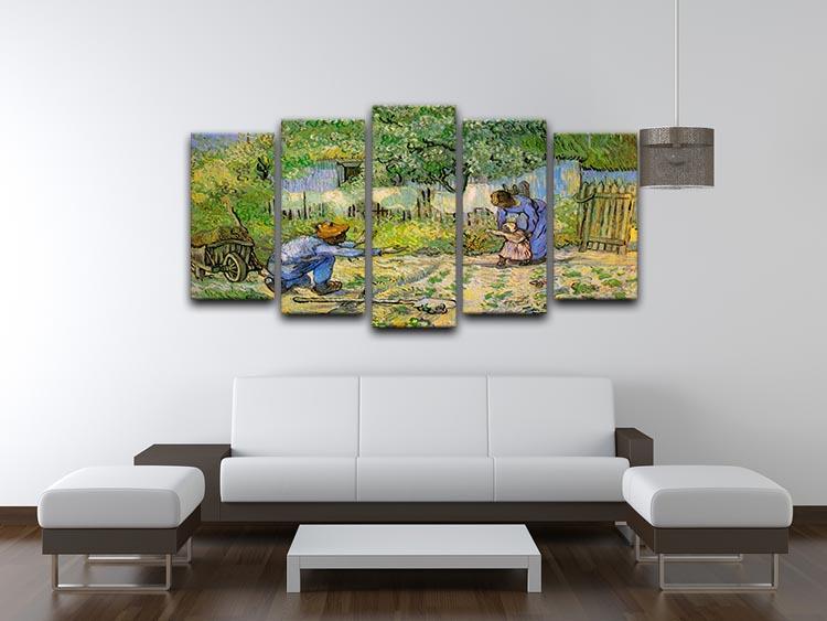 First Steps by Van Gogh 5 Split Panel Canvas - Canvas Art Rocks - 3