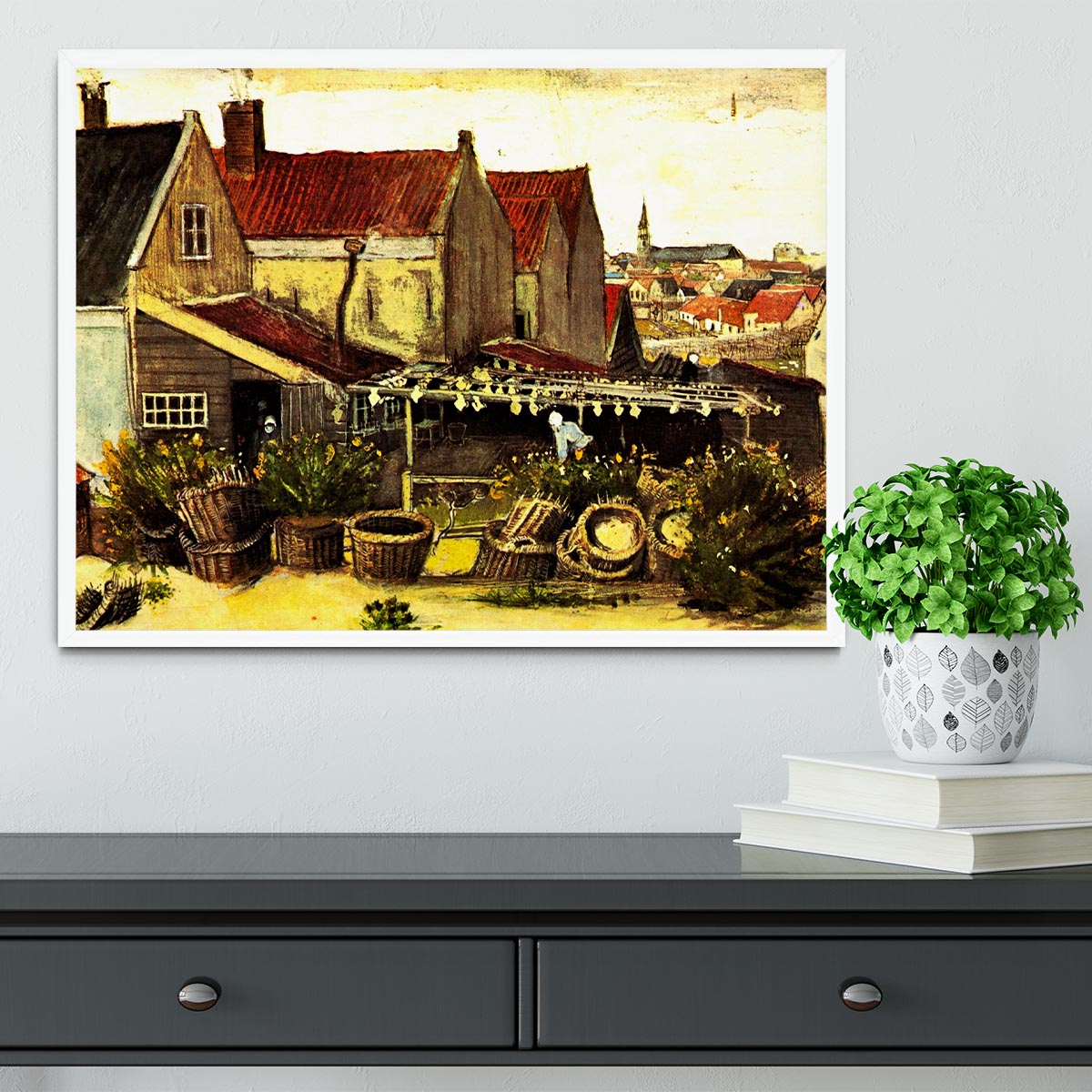 Fish-Drying Barn by Van Gogh Framed Print - Canvas Art Rocks -6