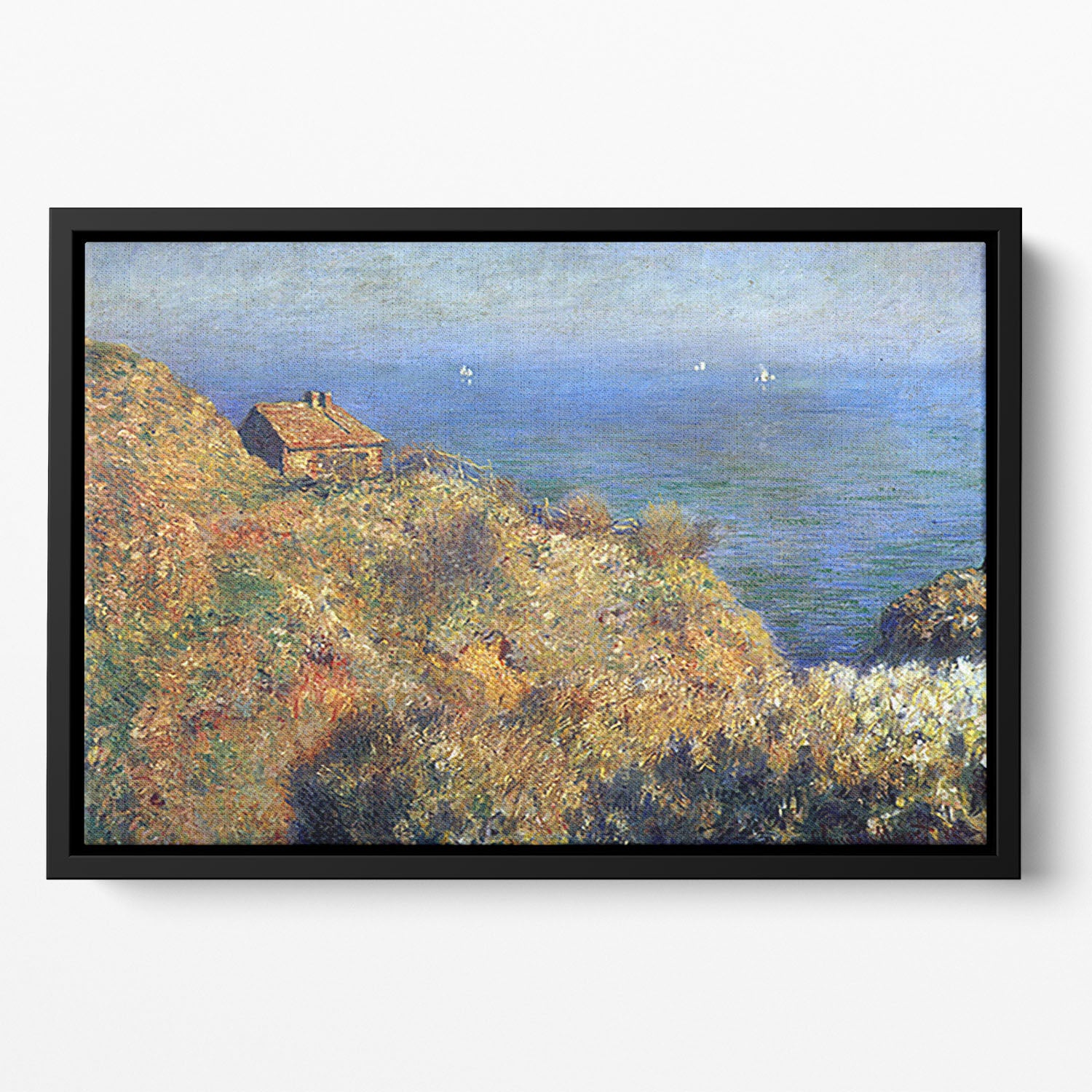Fishermans lodge at Varengeville by Monet Floating Framed Canvas