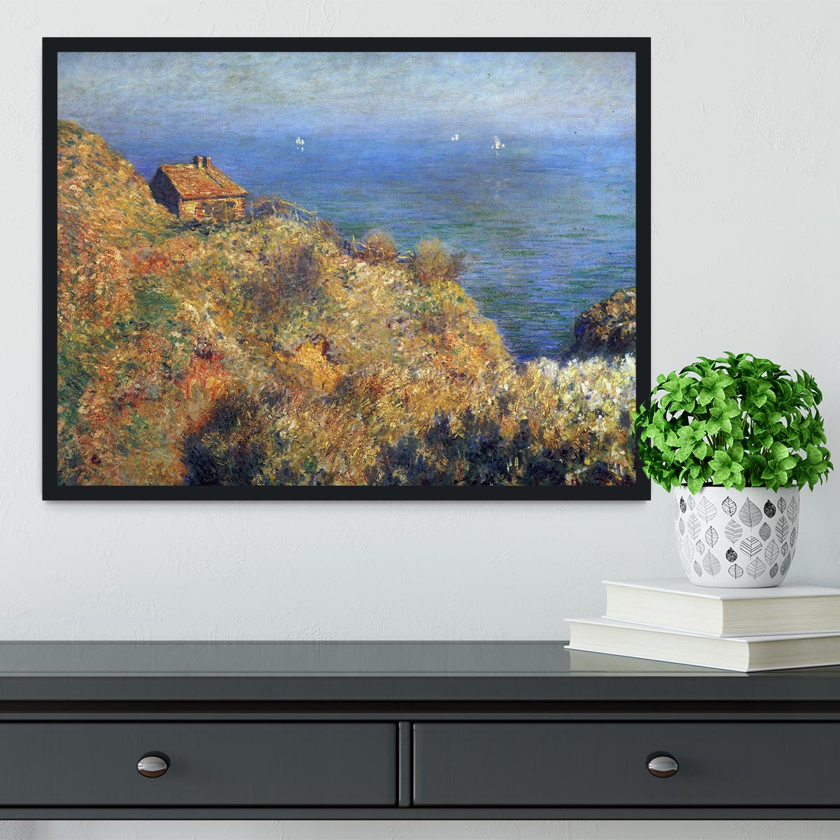 Fishermans lodge at Varengeville by Monet Framed Print - Canvas Art Rocks - 2