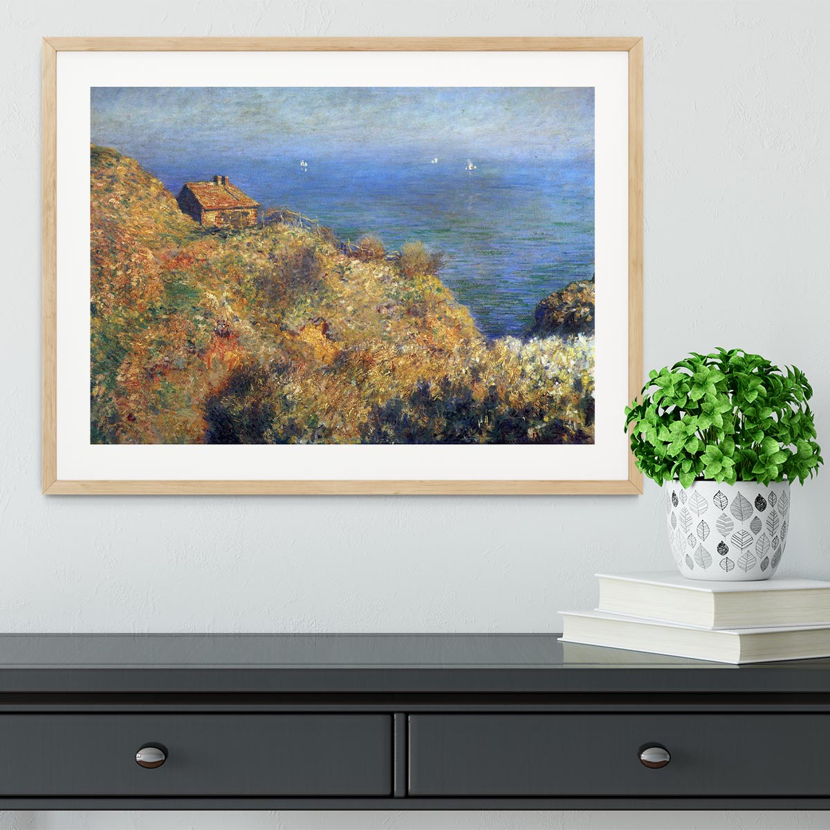 Fishermans lodge at Varengeville by Monet Framed Print - Canvas Art Rocks - 3