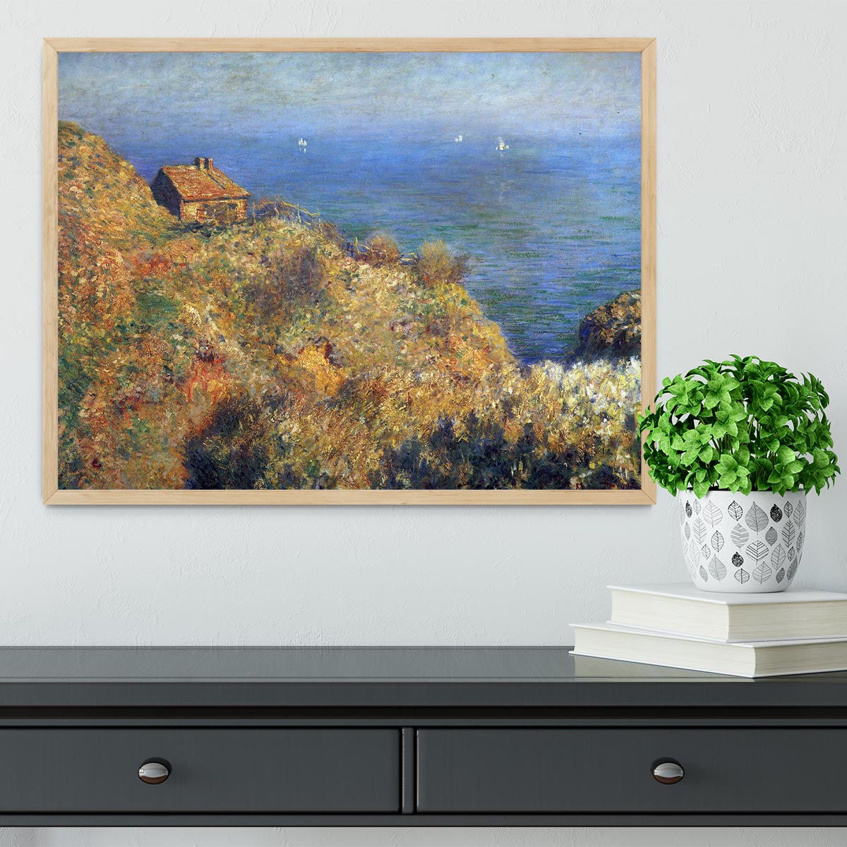 Fishermans lodge at Varengeville by Monet Framed Print - Canvas Art Rocks - 4