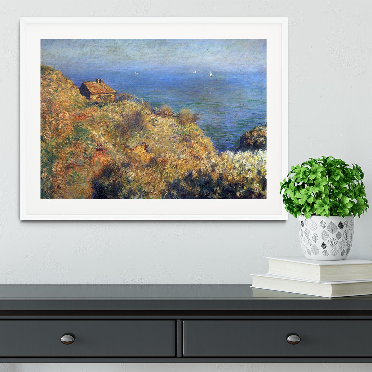 Fishermans lodge at Varengeville by Monet Framed Print - Canvas Art Rocks - 5