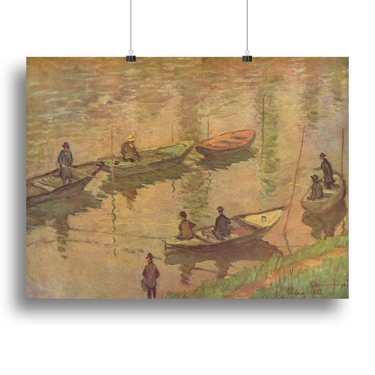 Fishermen on the Seine at Poissy by Claude_Monet Canvas Print or Poster - Canvas Art Rocks - 2